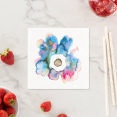 Flora und abstrakte Aquarell Serviette (Beispiel)