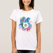 Flora und abstrakte Aquarell T-Shirt (Vorderseite)