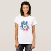 Flora und abstrakte Aquarell T-Shirt (Vorne ganz)