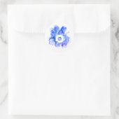 Flora und abstrakte Aquarellkunst Runder Aufkleber (Tasche)