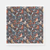 Flora und Birds Nordic Pattern Papier Napkin Serviette (Vorderseite)