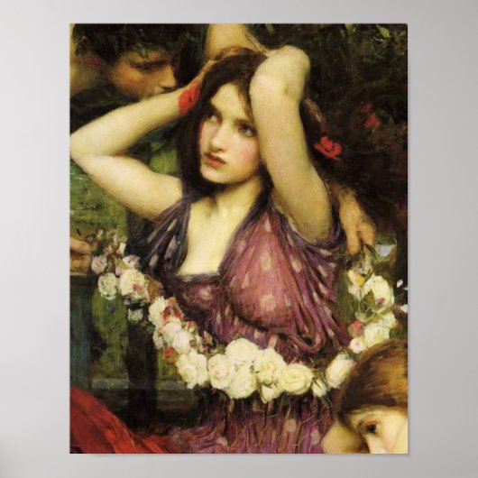 Flora und die Zephyrs Detail By John W. Waterhouse Poster (Vorne)
