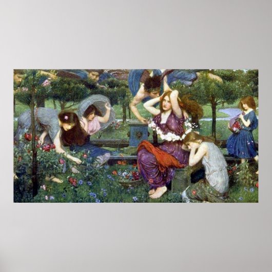 Flora und die Zephyrs von John William Waterhouse Poster (Vorne)