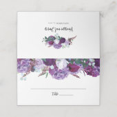 Flora und Fauna Botanische Hochzeit Platzkarte (Außenseite Aufgefaltet)