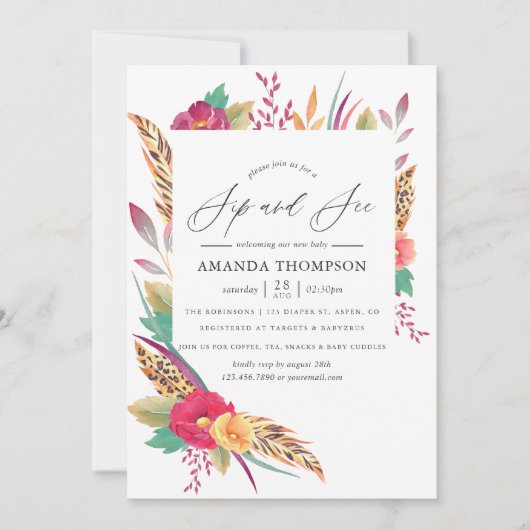 Flora und Fauna Einladung (Vorderseite)