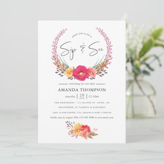 Flora und Fauna Einladung (Stehend Vorderseite)