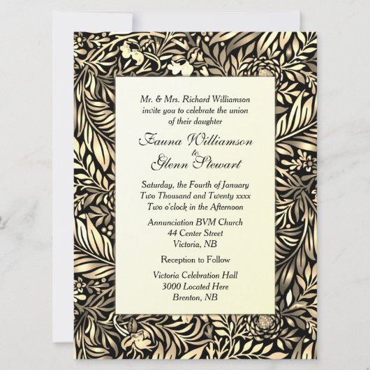 Flora und Fauna - Einladung zur Hochzeit in Tinted (Vorderseite)