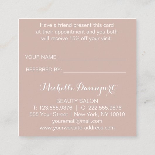 Flora und Fauna elegante Referenzkarte Empfehlungskarte (Rückseite)