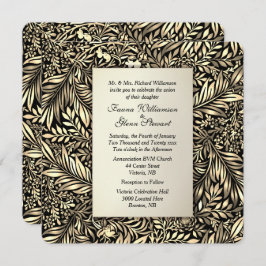 Flora und Fauna Goldene Hochzeit Einladung