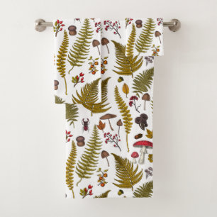 Flora und Fauna im Waldgebiet 2 Badhandtuch Set