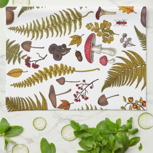 Flora und Fauna im Waldgebiet 2 Geschirrtuch (Gefaltet)