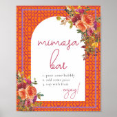 Flora und Fauna Modernes Brautparty Mimosa Bar Poster (Vorne)