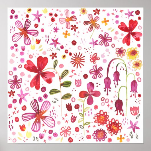 Flora und Fauna Modernes Design Poster (Vorne)
