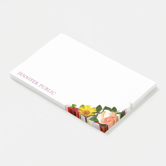 Flora und Fauna Modernes Template Elegant Post-it Klebezettel (angewinkelt)