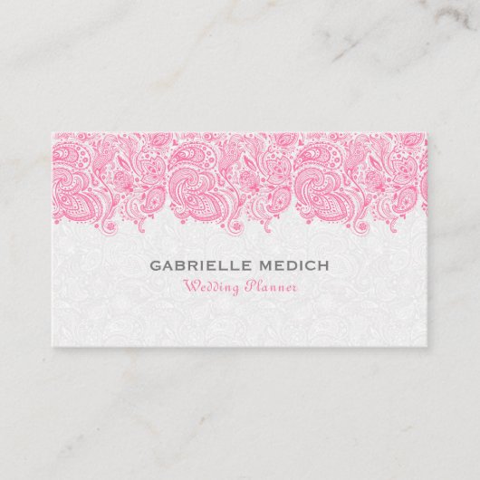 Flora und Fauna Paisley Lace Business Card Visitenkarte (Vorderseite)