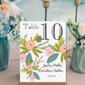 Flora und Fauna Peach und Minze Tischnummer