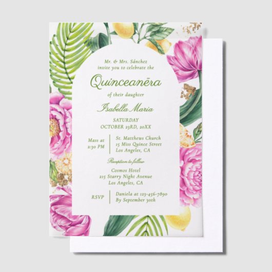 Flora und Fauna Pergament Einladungen (Versetzt)