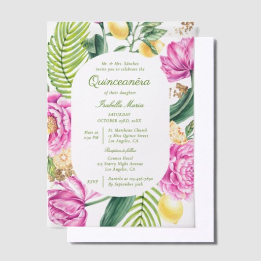 Flora und Fauna Pergament Einladungen (Versetzt)