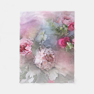 Flora und Fauna Rose Blume Moderne Trenino Fleecedecke