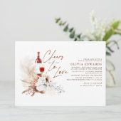 Flora und Fauna Terracotta auf dem Boho Weinkultur Einladung (Stehend Vorderseite)