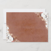 Flora und Fauna Terracotta auf dem Boho Weinkultur Einladung (Rückseite)