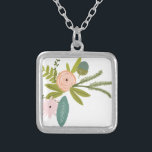 Flora und Fauna Versilberte Kette<br><div class="desc">Flora und Fauna Vintage Flora und Fauna Hochzeit Jegliche Farbe für Zig Zag Zickzack Hintergrund - Ersetzen Sie das Rosa durch einen Klick anpassen und bearbeiten. Verwenden Sie das letzte Tool im Drop-Down-Menü, um eine beliebige Farbe zu wählen, die Ihren Hochzeitsfarben entspricht - Unlimitierte benutzerdefinierte Hochzeitsfarben! Illustrierte Kiefernbögen, Blätter und...</div>