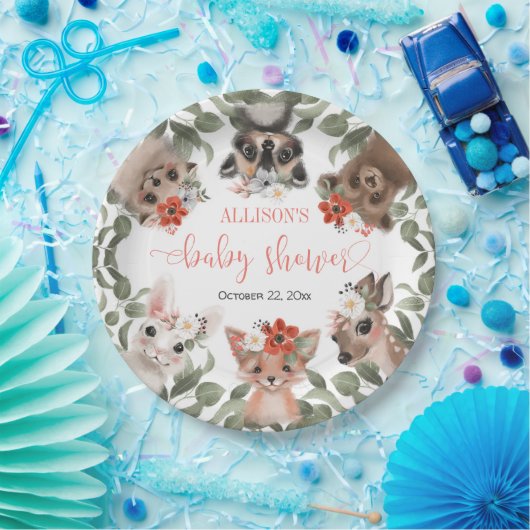 Flora und Fauna Waldtiere Freunde des Waldes Babyd Pappteller (Party)