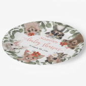 Flora und Fauna Waldtiere Freunde des Waldes Babyd Pappteller (Schrägansicht)