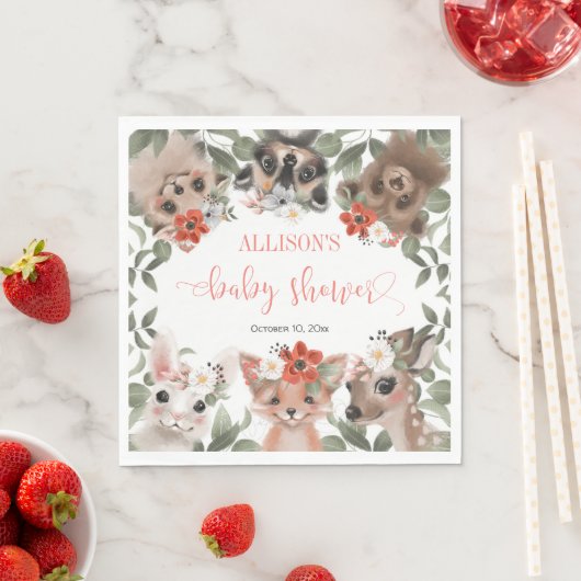 Flora und Fauna Waldtiere Freunde des Waldes Babyd Serviette (Beispiel)