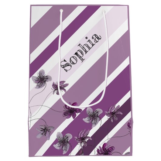 Flora und Fauna Wilde Violets Mittlere Geschenktüte (Rückseite)