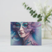 Flora und Federn Frauen Postkarte (Stehend Vorderseite)