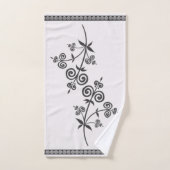 Flora und Foliage im wirbelstil im Ziermuster Badhandtuch Set (Handtuch)