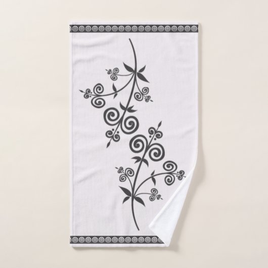 Flora und Foliage im wirbelstil im Ziermuster Badhandtuch Set (Handtuch)