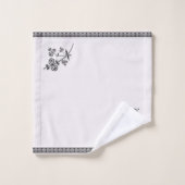 Flora und Foliage im wirbelstil im Ziermuster Badhandtuch Set (Waschlappen)