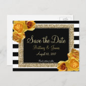 Flora und Glitzer Save the Date Postkarte (Vorne/Hinten)