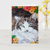 Flora und katzenartiges karte (Gelbe Blume)