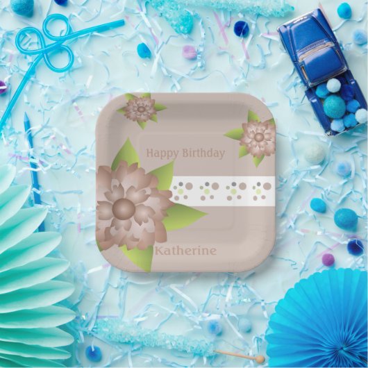 Flora und Polka Dot Pappteller (Party)