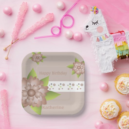 Flora und Polka Dot Pappteller (Party)