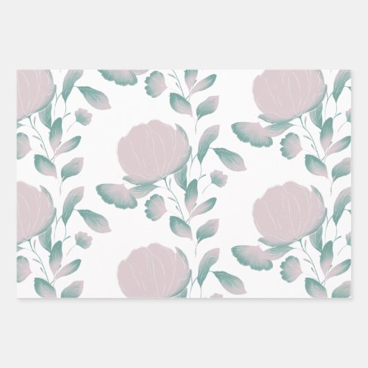 Flora und Schmetterling Geschenkpapier Set (Vorderseite)