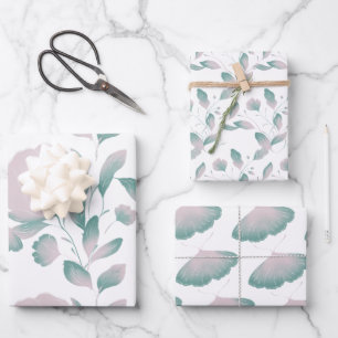 Flora und Schmetterling Geschenkpapier Set