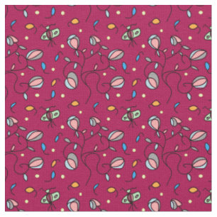 Flora und Schmetterlingsmuster — rosa Stoff