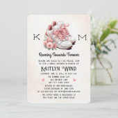 Flora und Sneakers Runner Themed Brautparty Einladung (Stehend Vorderseite)