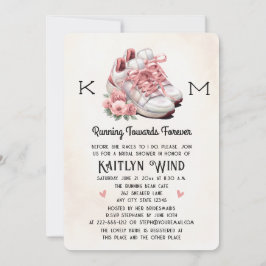 Flora und Sneakers Runner Themed Brautparty Einladung