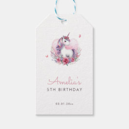 Flora-Unicorone Wasserfarbe Magische Geburtstagspa Geschenkanhänger