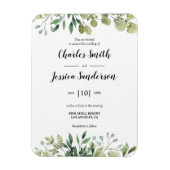 Flora Verde Invitación Magnet (Vertikal)