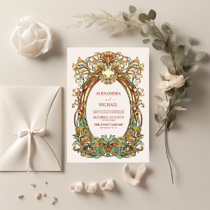 Flora Vintage Art Nouveau Hochzeit Einladung