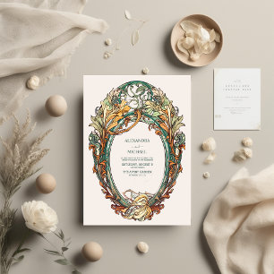 Flora Vintage Art Nouveau Hochzeit Einladung