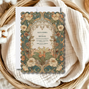 Flora Vintage Art Nouveau Hochzeit Einladung