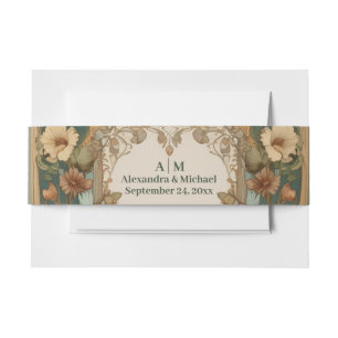 Flora Vintage Art Nouveau Hochzeit Einladungsbanderole