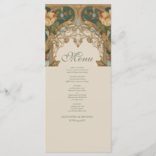 Flora Vintage Art Nouveau Hochzeit Menükarte